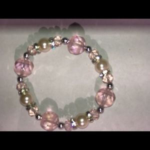 Pink and white bracelet